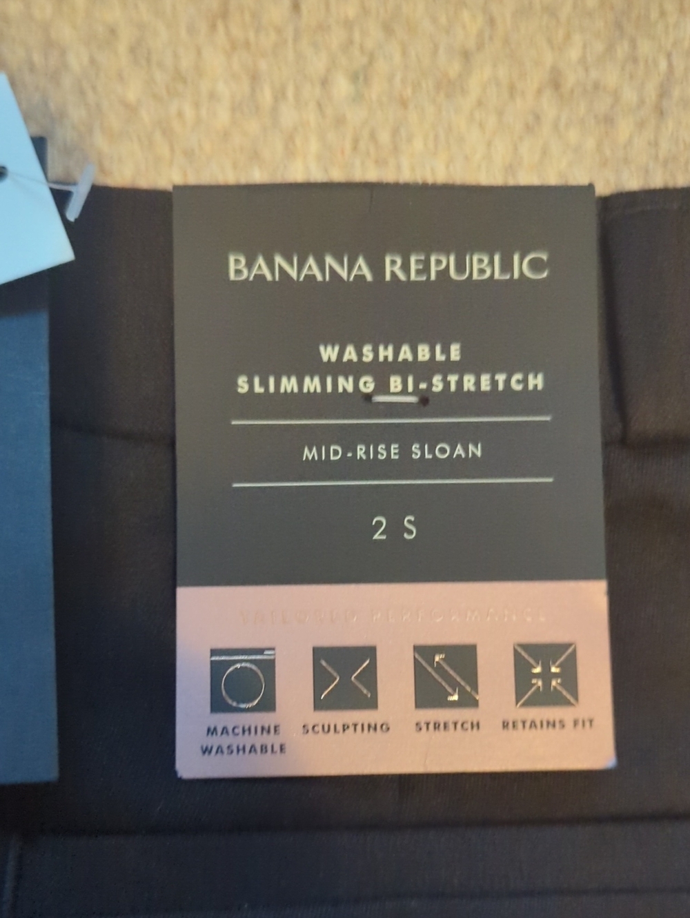 Women's Banana Republic Mid-rise Sloan Size 2S Black NWT - Picture 2 of 6